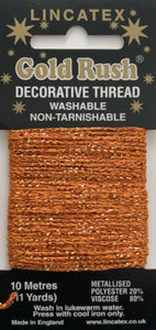 www.thecraftshop.net Lincatex Gold Rush Metallic Decorative Glitter Embroidery Thread 10m - ORANGE