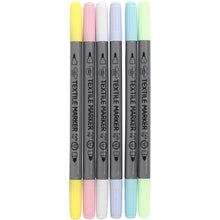 Load image into Gallery viewer, Creativ - Double Tip Permanent Fabric Textile Markers - Pastels - Pack of 6
