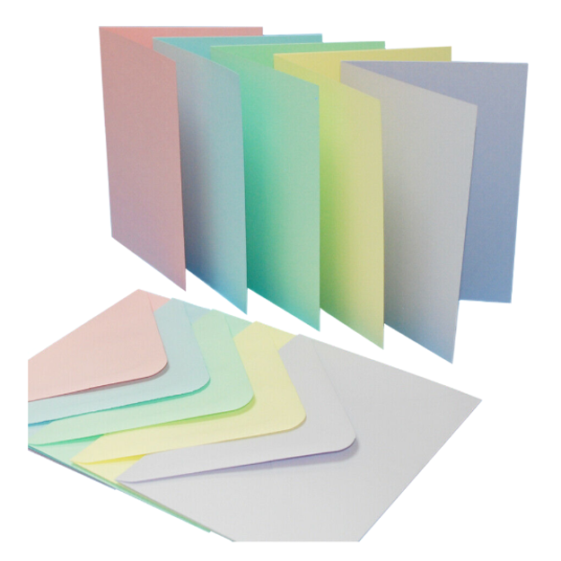 thecraftshop.net Pastel Rainbow - Blank Rectangle C6 Cards and Envelopes - Pack of 5