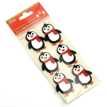 Load image into Gallery viewer, thecraftshop.net - Italian options - glitter christmas penguin card toppers  - 	5038168042247

