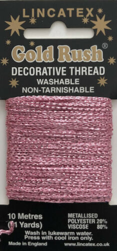 www.thecraftshop.net Lincatex Gold Rush Metallic Decorative Glitter Embroidery Thread 10m - PINK