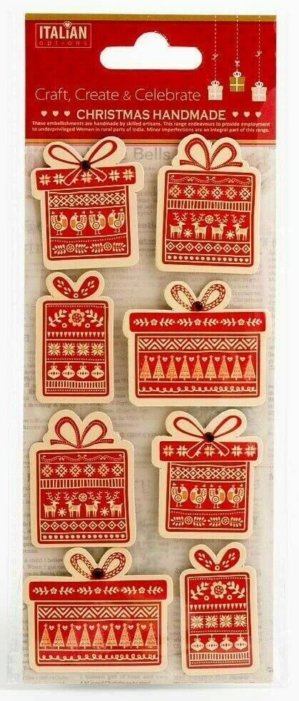 thecraftshop.net - Italian Options - Nordic Presents Christmas Card Toppers - Pack of 8