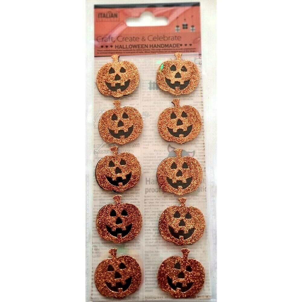 thecraftshop.net Italian Options - Halloween Glitter Pumpkins Card Toppers