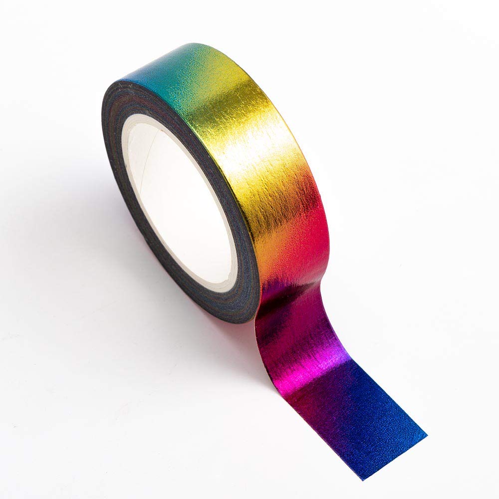 www.thecraftshop.net Italian Options - Washi Tape - 15mm x 10m Roll - Metallic Rainbow