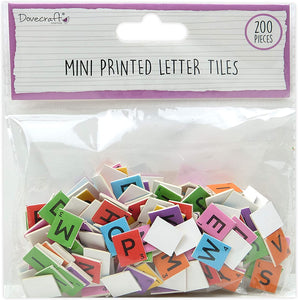 thecraftshop.net Dovecraft - Mini Scrabble Letter Tiles - 1cm x 200 - RAINBOW