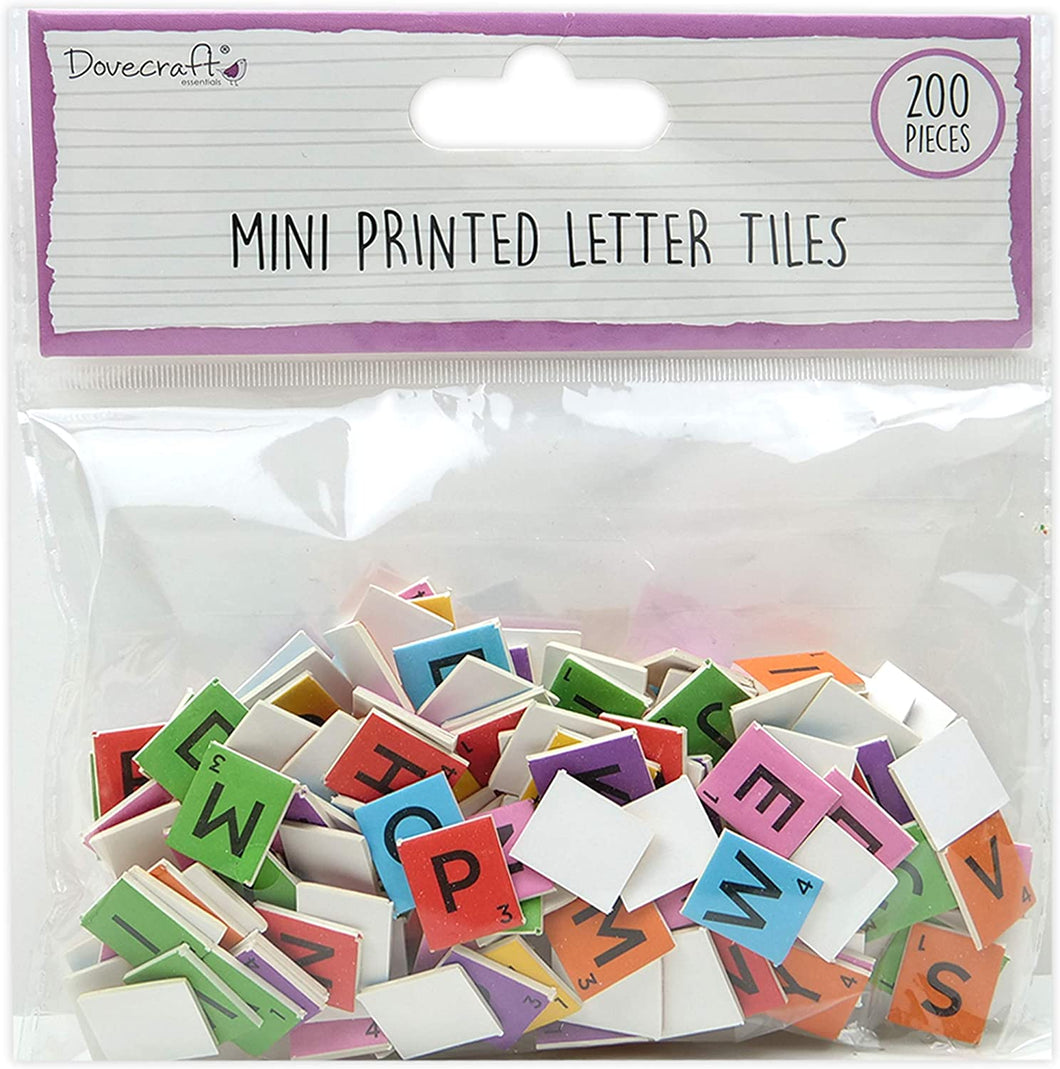 thecraftshop.net Dovecraft - Mini Scrabble Letter Tiles - 1cm x 200 - RAINBOW