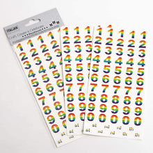 Load image into Gallery viewer, Italian Options - Rainbow Numbers and Date Craft Stickers - 2 Sheets
