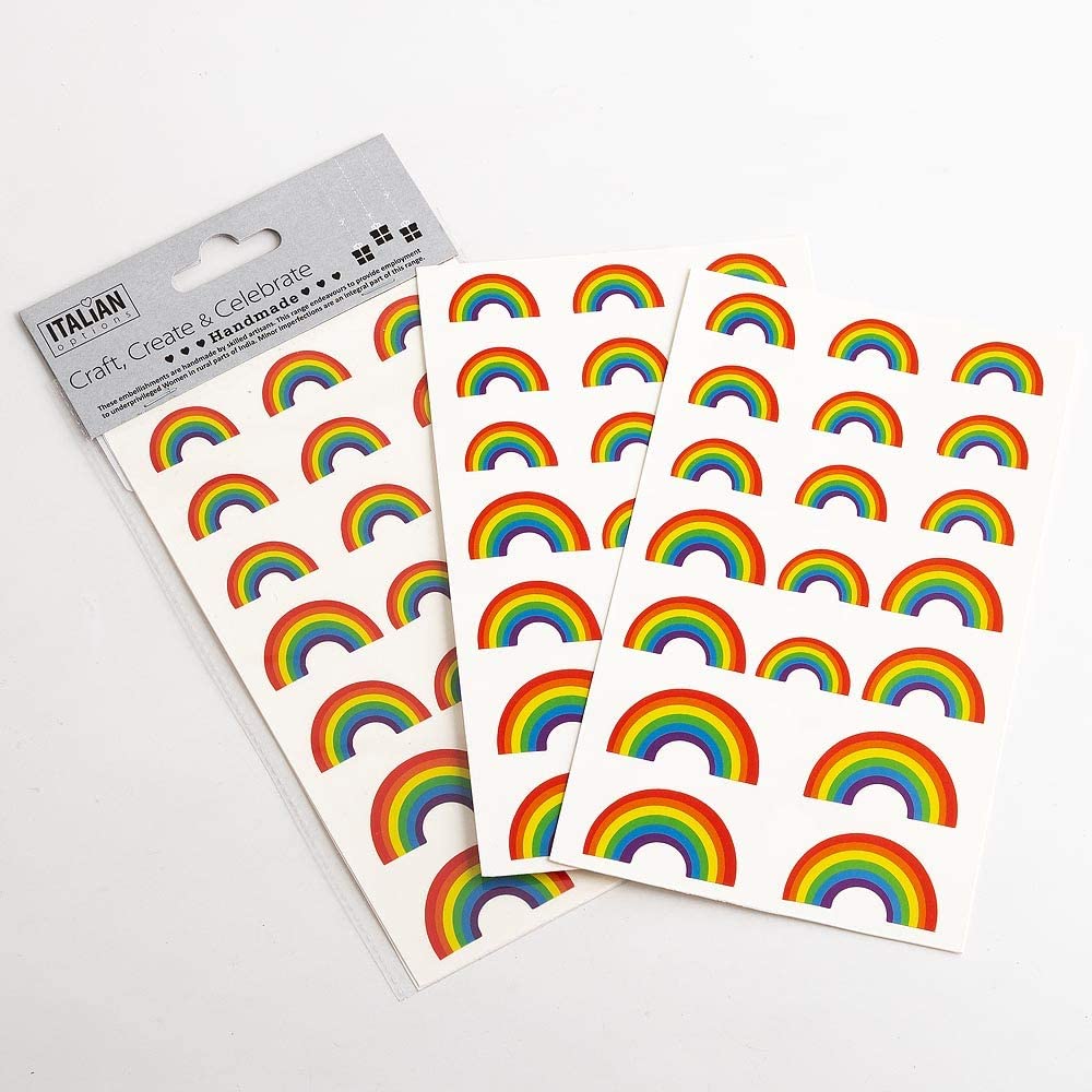 Italian Options - Rainbow Shape Craft Stickers - 2 Sheets