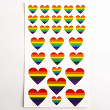 Load image into Gallery viewer, Italian Options - Rainbow Heart Shape Craft Stickers - 2 Sheets
