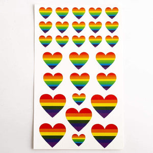 Italian Options - Rainbow Heart Shape Craft Stickers - 2 Sheets