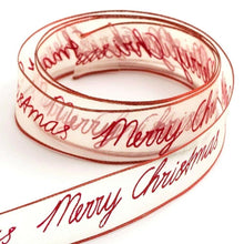 Load image into Gallery viewer, thecraftshop.net Italian Options - Merry Christmas Organza Wired Edge Ribbon - Red
