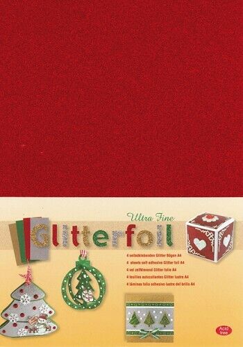 thecraftshop.net jeje glitter foil red a4 sheets 8716133009040