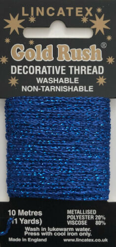 www.thecraftshop.net Lincatex Gold Rush Metallic Decorative Glitter Embroidery Thread 10m - ROYAL BLUE