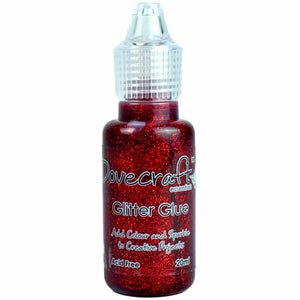 Dovecraft - Glitter Glue - Easy Application - 20ml - Ruby Red