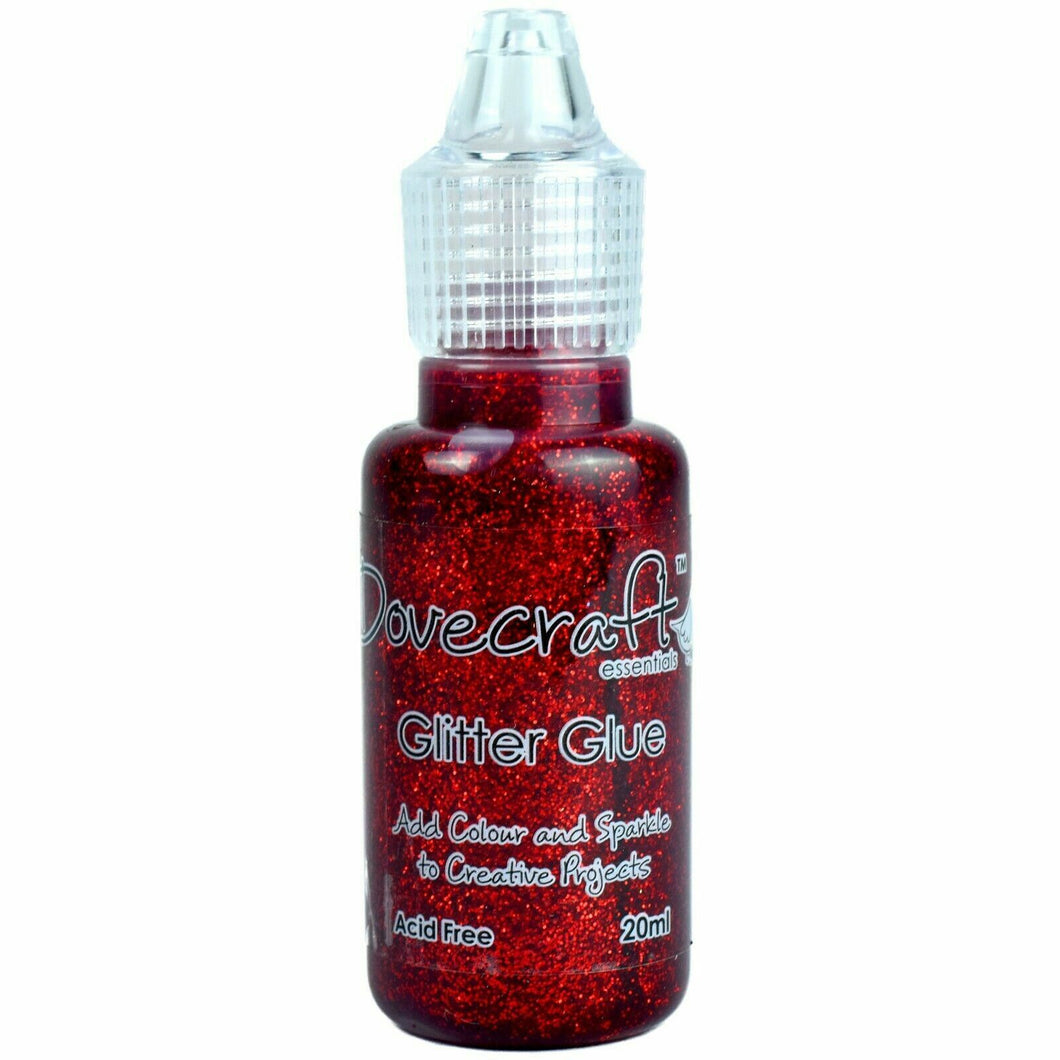 Dovecraft - Glitter Glue - Easy Application - 20ml - Ruby Red