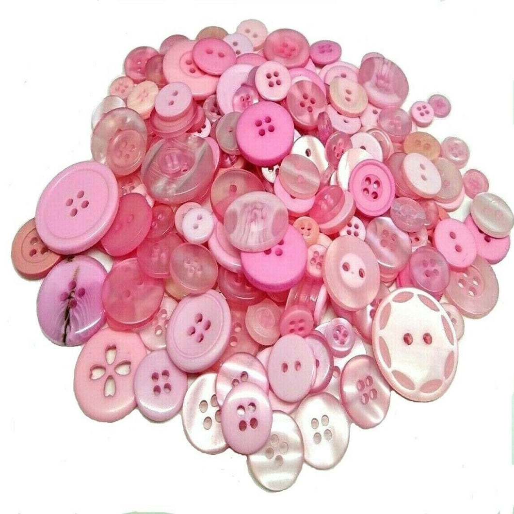 thecraftshop.net - Trucraft - Mixed Size Buttons - 95g Pack - PINKS