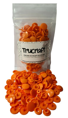 www.thecraftshop.net Trucraft -  Plastic Snaps - 50 Sets - B40 Glossy Pumpkin - Size 20 T5