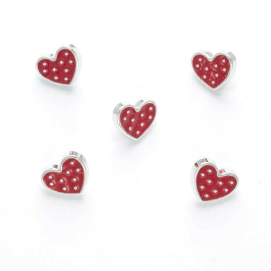 thecraftshop.net - trucraft 12mm silver trim red heart shank buttons