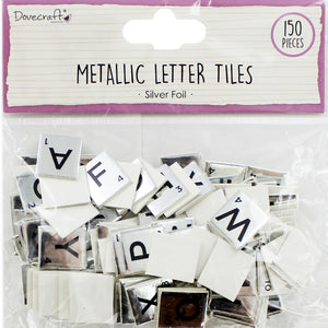 Dovecraft - Scrabble Letter Tiles - 2cm x 150 - SILVER