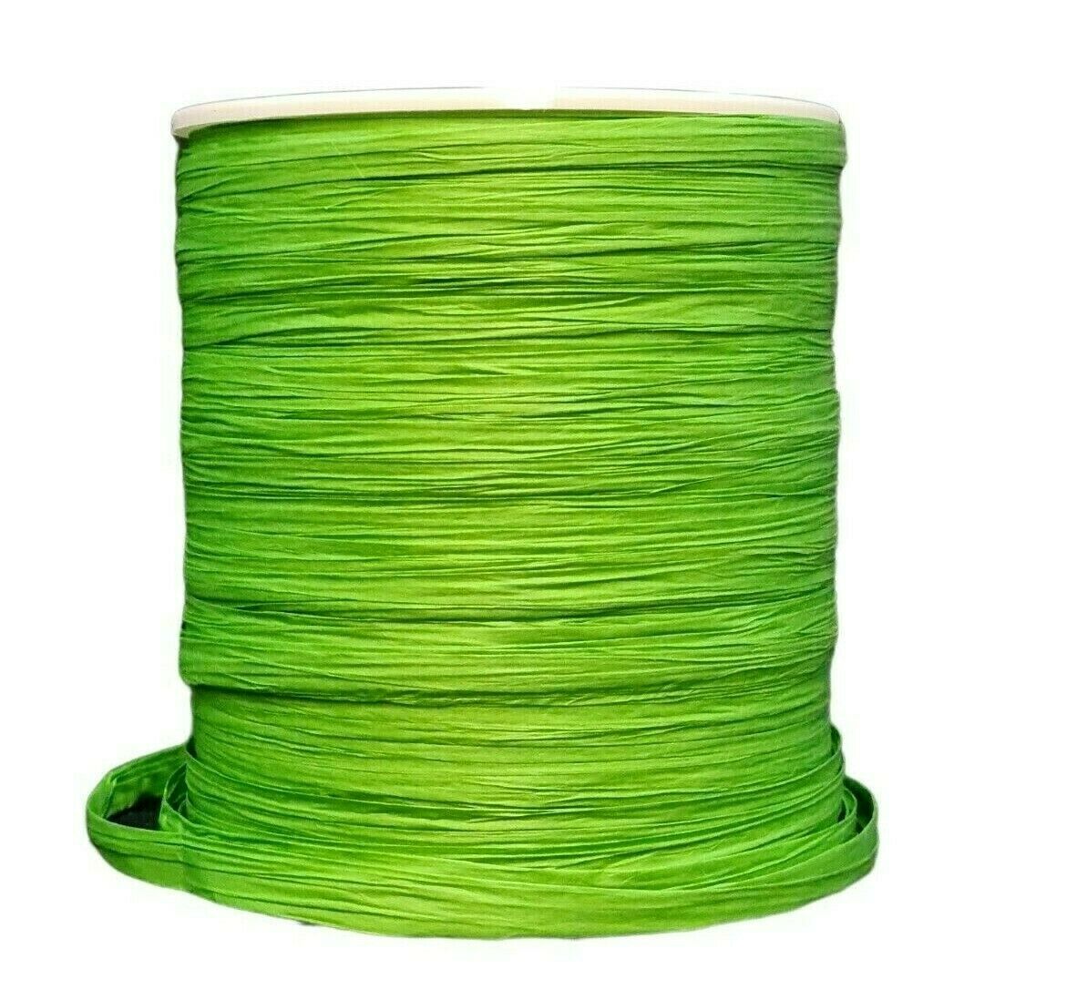 Trucraft - Raffia Paper Ribbon 7mm Wide x 90 Metre Roll - SPRING GREEN ...