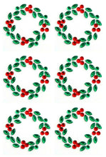 Load image into Gallery viewer, thecraftshop.net Italian Options - Rhinestone Christmas Wreath Stickers x 6
