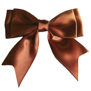 www.thecraftshop.net Trucraft - 8.5cm Satin Ribbon Double Craft Bows - Brown - Pack of 5
