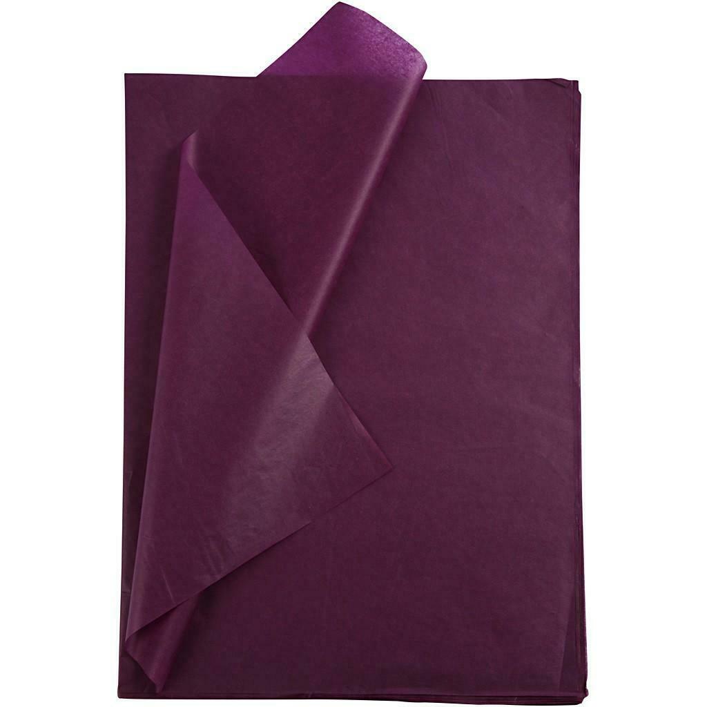 thecraftshop.net - Luxury Tissue Paper - PLUM - Bulk Pack - 25 x Sheets - 50cm x 70cm