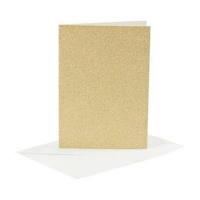 thecraftshop.net Vivi Gade - Gold Glitter Luxury C6 Blank Cards and Envelopes - Pack of 4 