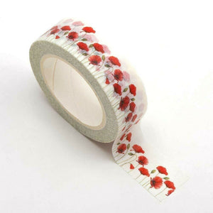 www.thecraftshop.net Italian Options - Washi Tape - 15mm x 10m Roll - Poppies