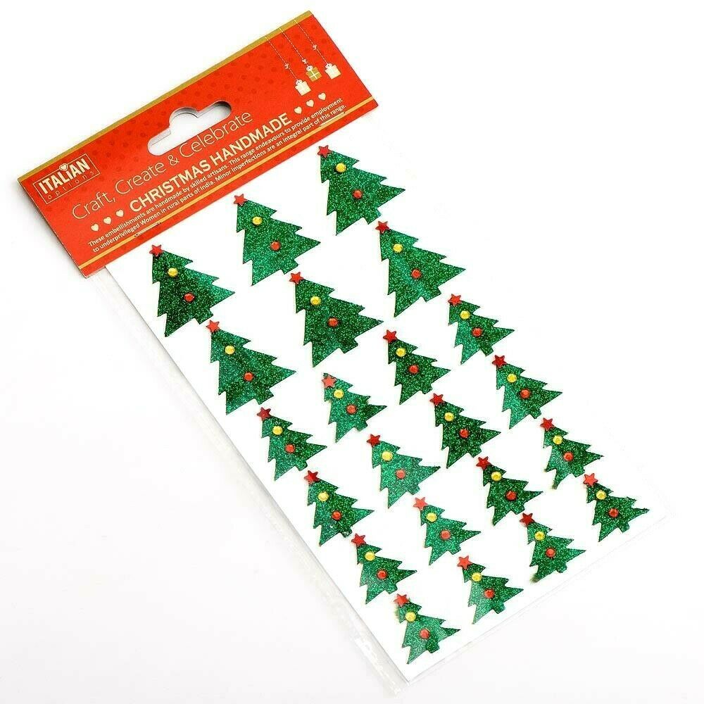 thecraftshop.net - italian options glitter christmas tree stickers 	5038168042278