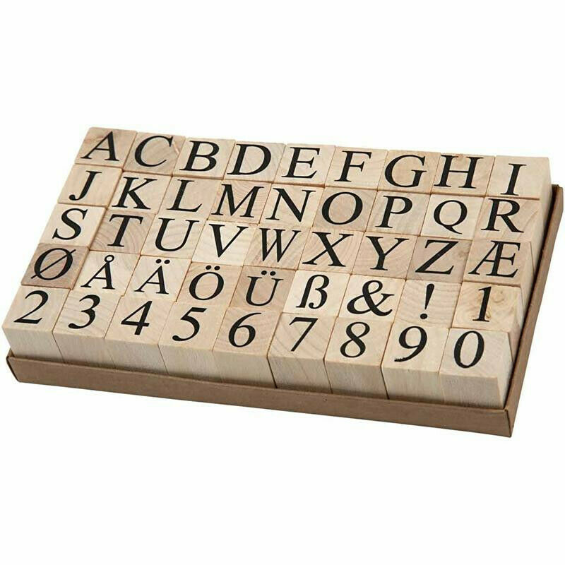 www.thecraftshop.net Creotime - Large Wooden European Alphabet & Number Rubber Stamp Kit