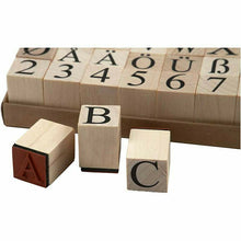 Load image into Gallery viewer, www.thecraftshop.net Creotime - Large Wooden European Alphabet &amp; Number Rubber Stamp Kit
