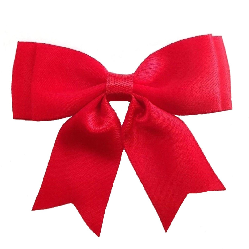 Trucraft - Large 25mm Satin Ribbon Double Bows - RED - Pack of 5