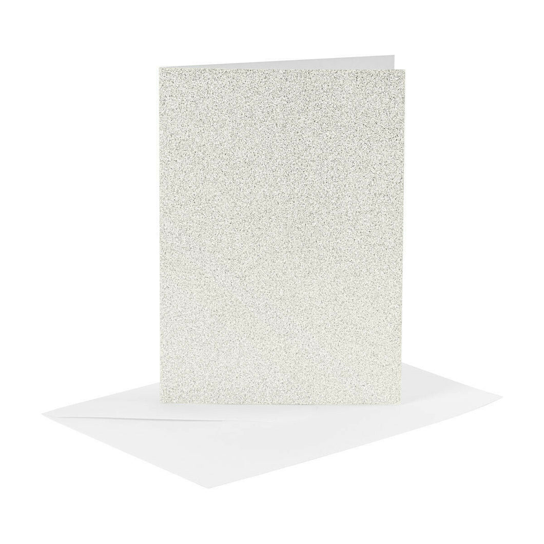 thecraftshop.net  Vivi Gade - White Glitter Luxury C6 Blank Christmas Cards and Envelopes Pack of 4 Media 