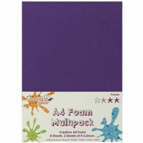 www.thecraftshop.net - Dovecraft A4 Foam Sheets - Purples - 5050489044342