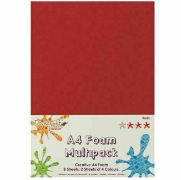 www.thecraftshop.net - Dovecraft A4 Foam Sheets - Reds - 5050489044359