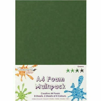 www.thecraftshop.net - Dovecraft A4 Foam Sheets - Green - 5050489044311