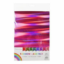 Load image into Gallery viewer, Dovecraft A4 Premium Art Craft Card Assortment 8 Sheets Rainbow Holographic
