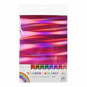 Dovecraft A4 Premium Art Craft Card Assortment 8 Sheets Rainbow Holographic
