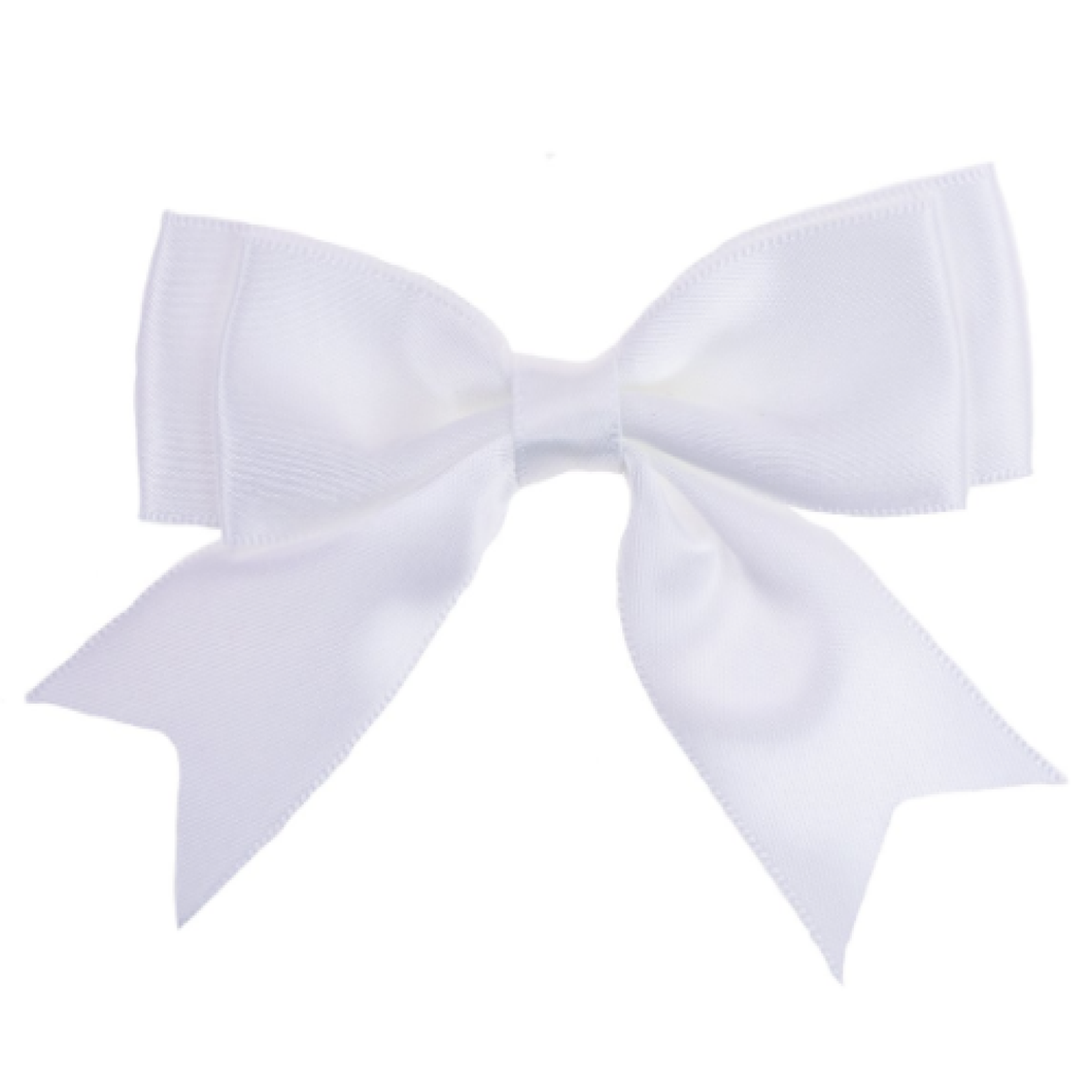 thecraftshop.net 25mm Satin Ribbon Double Bows - White