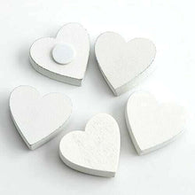 Load image into Gallery viewer, thecraftshop.net Italian Options - White Chunky Wooden Hearts - Self Adhesive - Pack of 10
