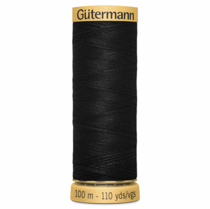 Gutermann 100% Natural Cotton Sewing Thread - 100m - Col. 5201 Black