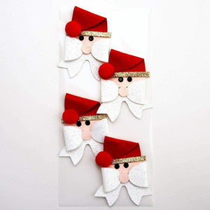 Italian Options - Glitter Santa Bows Christmas Card Toppers - Pack of 4