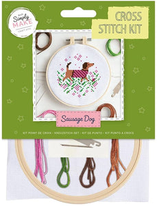 www.thecraftshop.net DoCrafts - Simply Make - Cross Stitch Kit - Sausage Dog