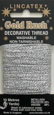 www.thecraftshop.net Lincatex Gold Rush Metallic Decorative Glitter Embroidery Thread 10m - SILVER