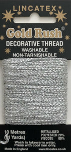 www.thecraftshop.net Lincatex Gold Rush Metallic Decorative Glitter Embroidery Thread 10m - SILVER