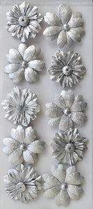 thecraftshop.net Italian Options - Handcrafted Metallic Paper Flowers - Silver