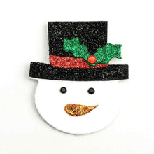 Load image into Gallery viewer, thecraftshop.net - Italian options - glitter christmas snowmen card toppers  - 	5038168042230
