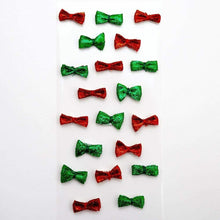Load image into Gallery viewer, thecraftshop.net Italian Options - Sparkle Mini Bows - 2cm - Red / Green - Pack of 20
