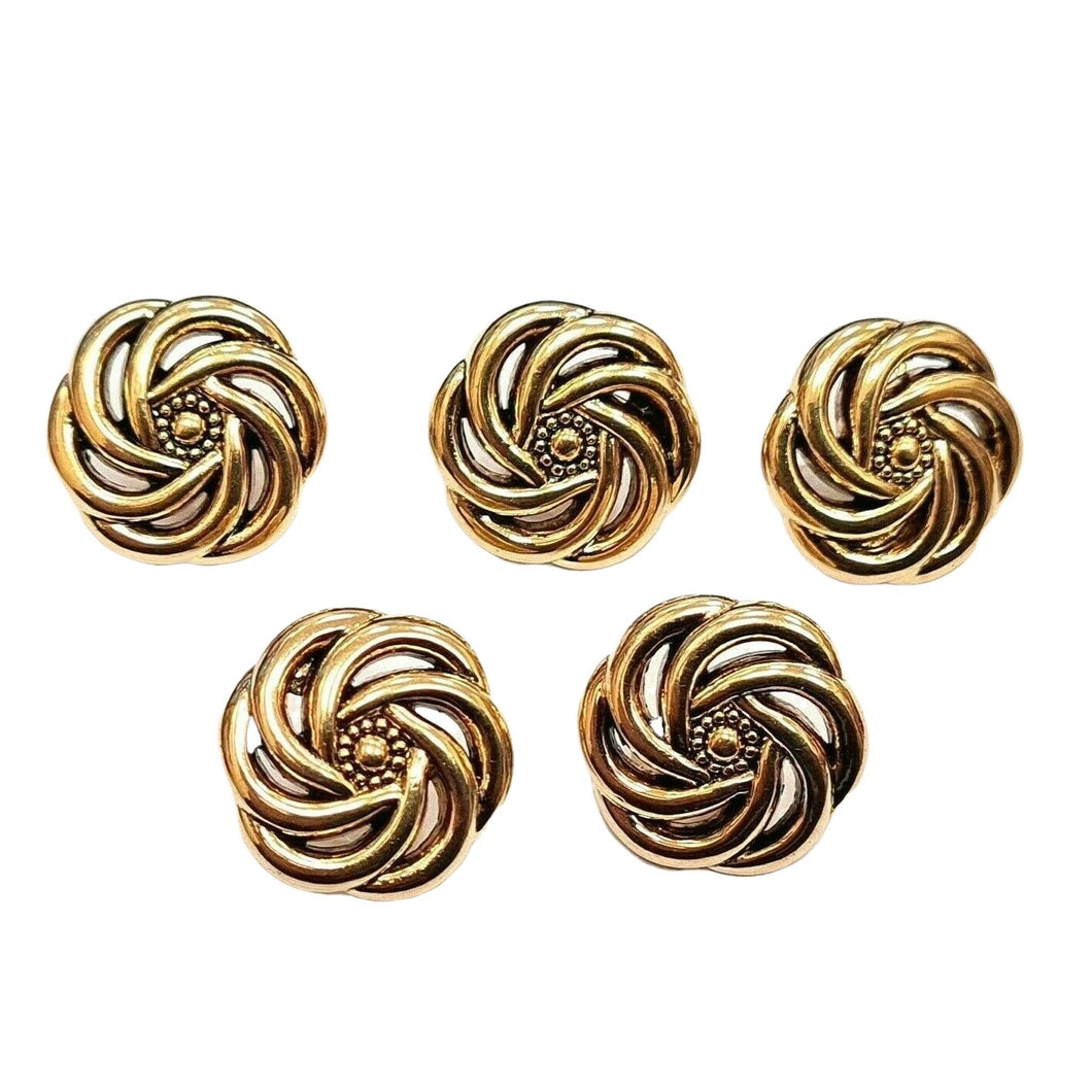 Trucraft - 18mm Gold Swirl Flat Shank Buttons - Pack of 5